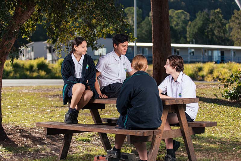Senior School students gathered outside