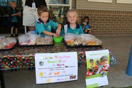 Junior School students running a sweet stall for fundraising