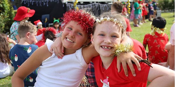 Students celebrating at Pacific Valley's Christmas carols